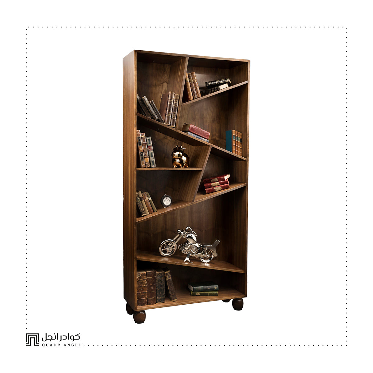 Diagonal Wooden Bookcase