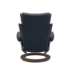 Grande Classic Recliner & Footstool - Paloma Oxford blue leather - view 3