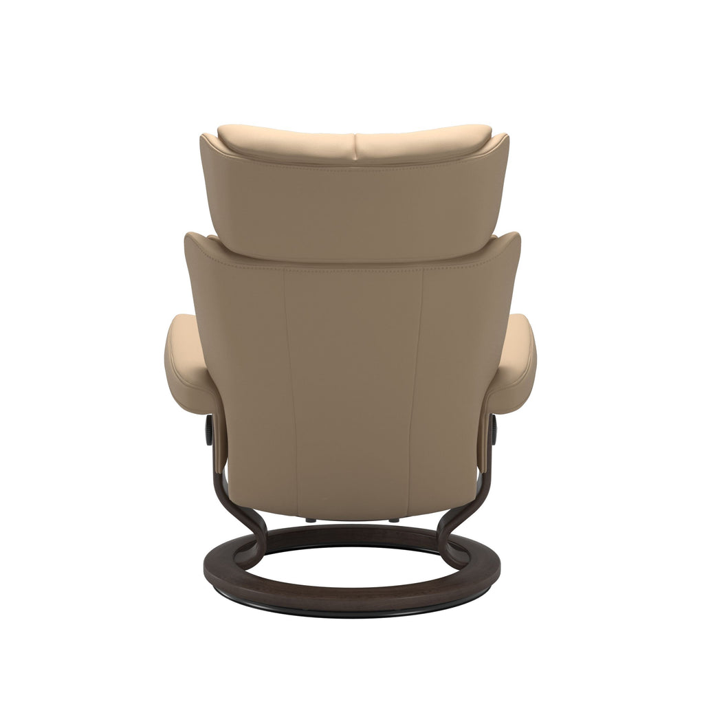 Grande Classic Recliner & Footstool - Paloma Beige leather - view 3