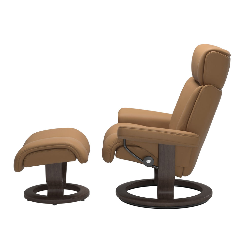 Grande Classic Recliner & Footstool - Paloma Taupe leather - view 2