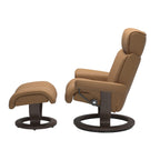 Grande Classic Recliner & Footstool - Paloma Taupe leather - view 2