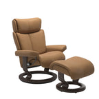 Grande Classic Recliner & Footstool - Paloma Taupe leather · Paloma Taupe leather · Wenge wood