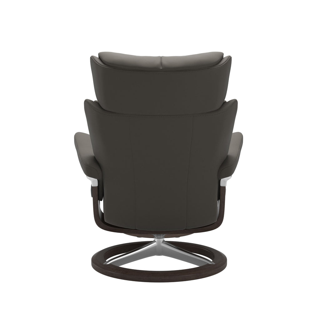 Grande Signature Recliner & Footstool - Paloma Metal grey leather - view 3