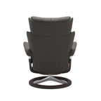 Grande Signature Recliner & Footstool - Paloma Metal grey leather - view 3