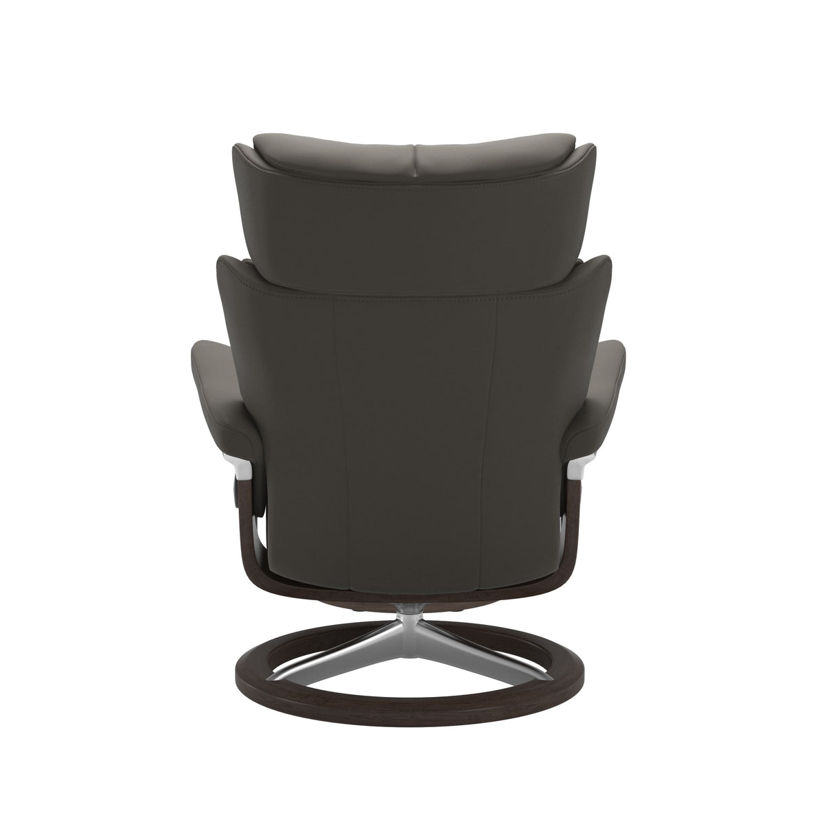 Grande Signature Recliner & Footstool - Paloma Metal grey leather - view 3