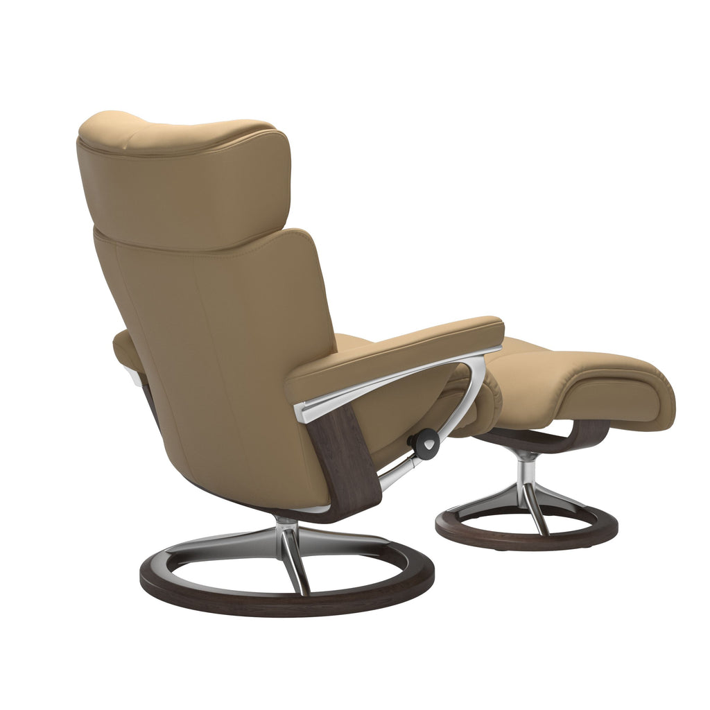Grande Signature Recliner & Footstool - Paloma Sand leather - view 4