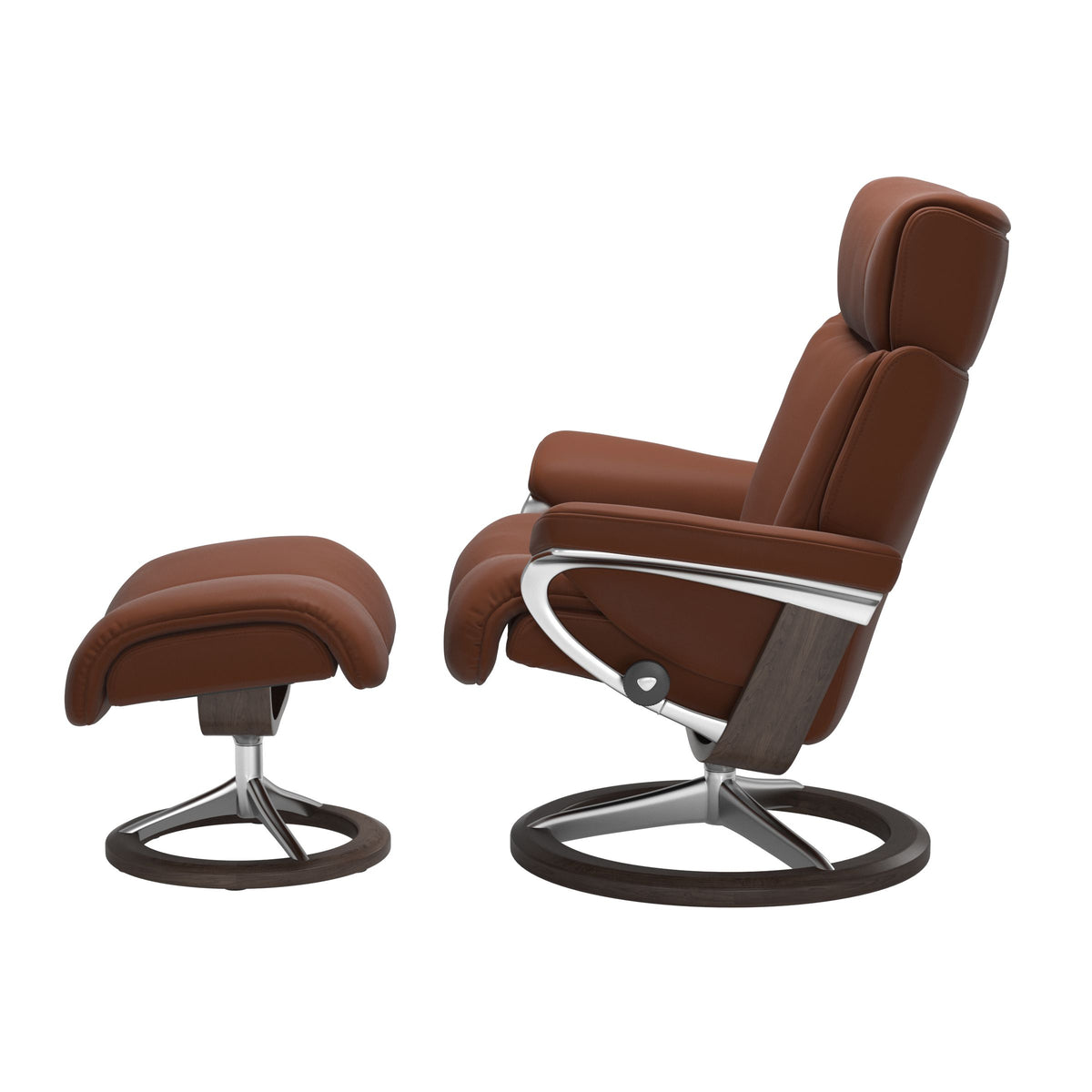 Grande Signature Recliner & Footstool - Paloma Copper leather - view 2