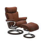 Grande Signature Recliner & Footstool - Paloma Copper leather · Paloma Copper leather · Wenge wood