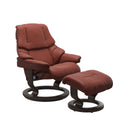Retreat Classic Recliner & Footstool - Paloma Dark henna leather · Paloma Dark henna leather · Wenge wood