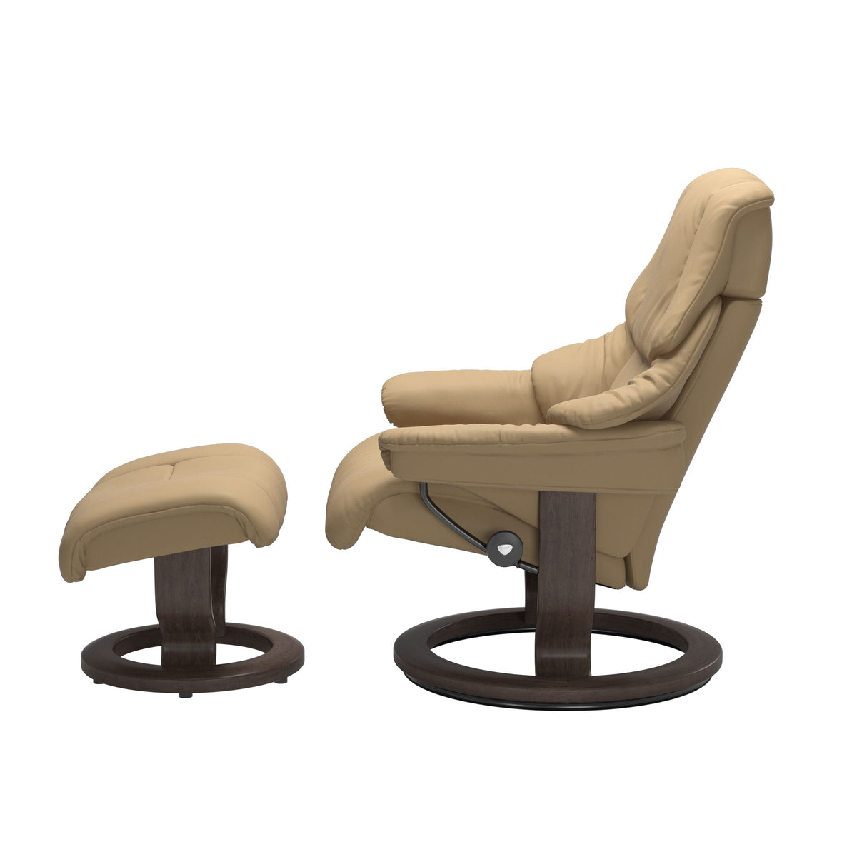 Retreat Classic Recliner & Footstool - Paloma Sand leather - view 2