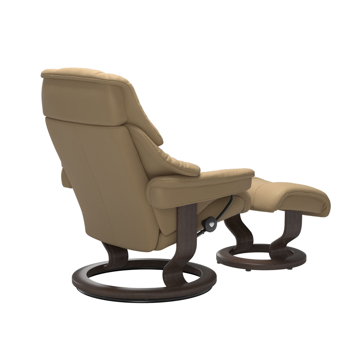 Retreat Classic Recliner & Footstool - Paloma Sand leather - view 4