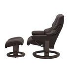Retreat Classic Recliner & Footstool - Paloma Chocolate leather - view 2