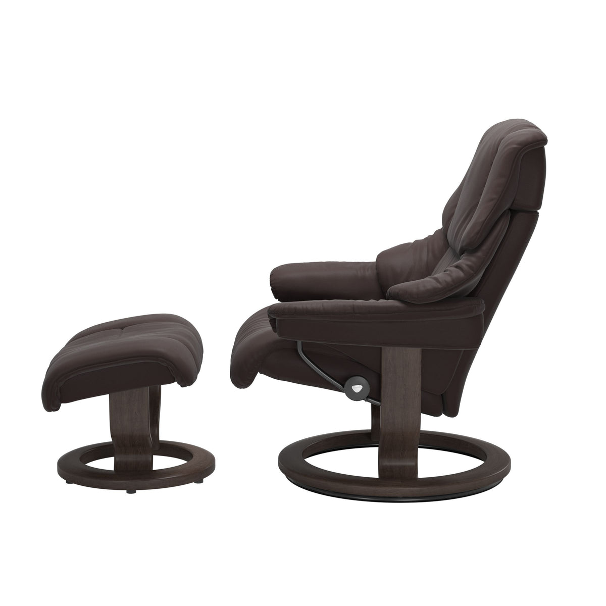 Retreat Classic Recliner & Footstool - Paloma Chocolate leather - view 2