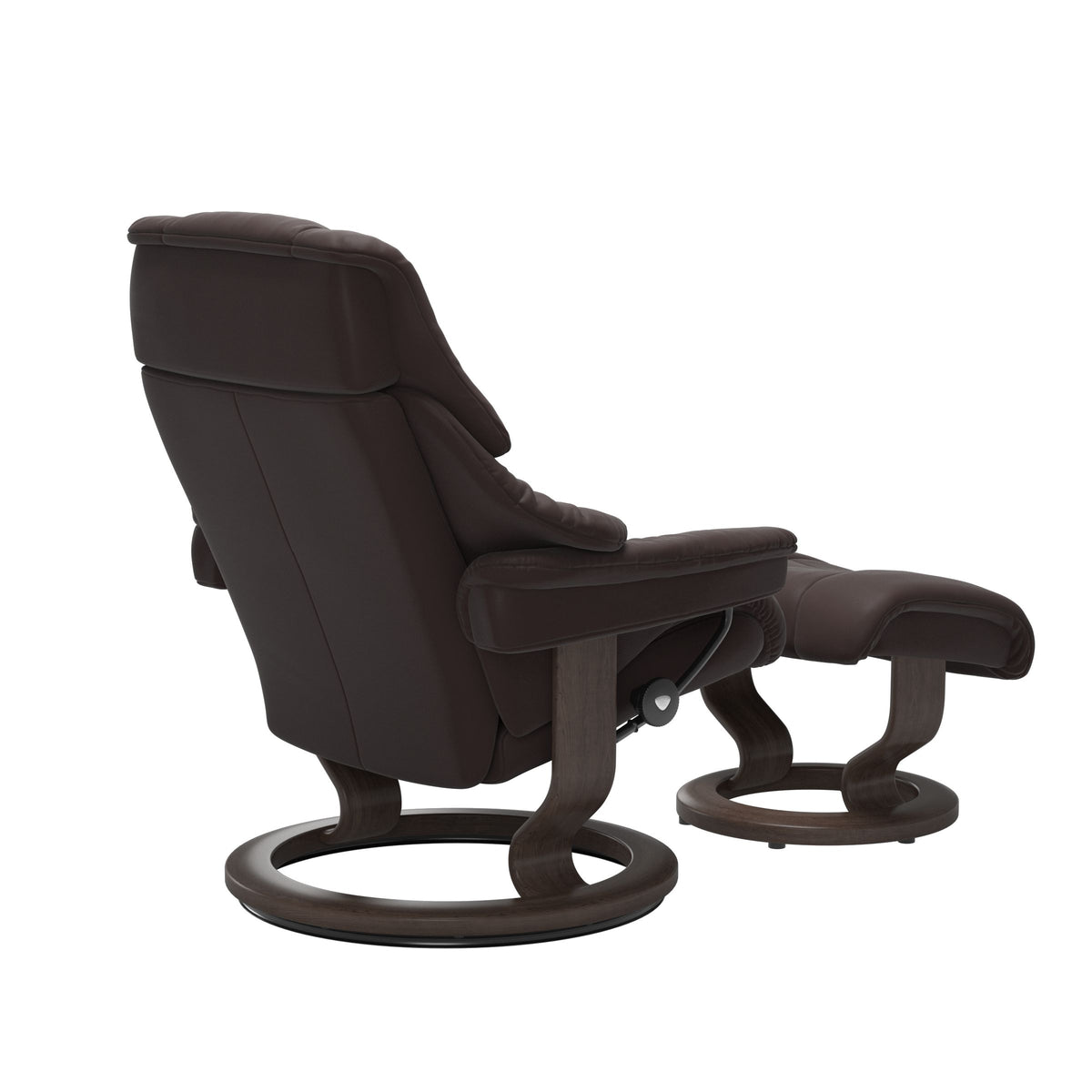 Retreat Classic Recliner & Footstool - Paloma Chocolate leather - view 4