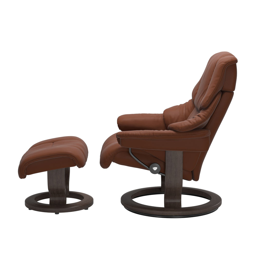 Retreat Classic Recliner & Footstool - Paloma Copper leather - view 2