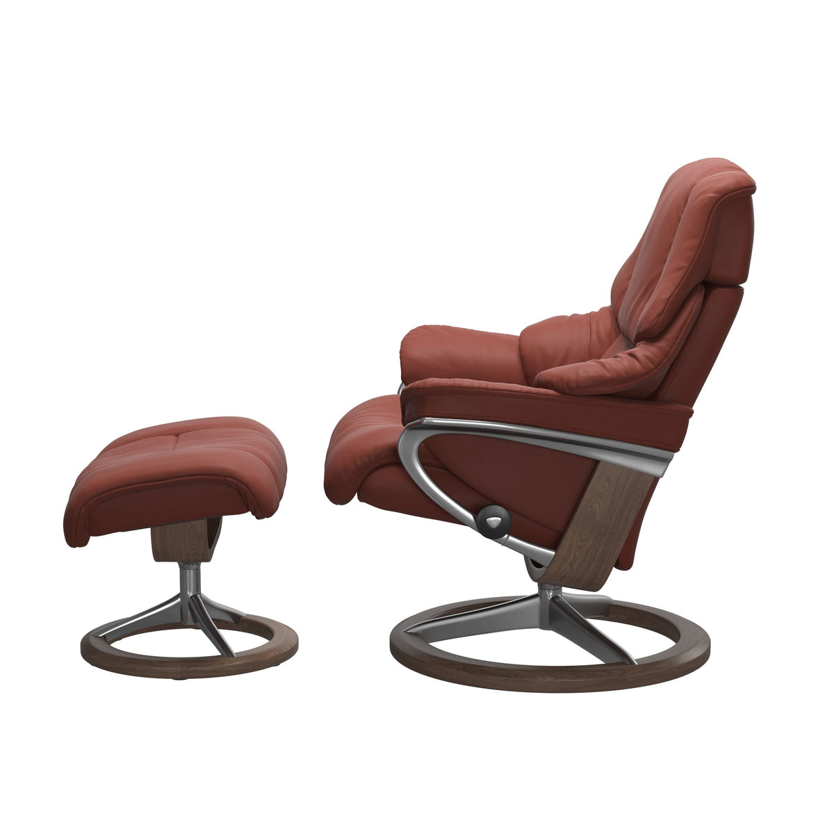 Retreat Signature Recliner & Footstool - Paloma Dark henna leather - view 2