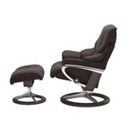 Retreat Signature Recliner & Footstool - Paloma Chocolate leather - view 2