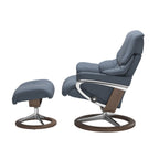 Retreat Signature Recliner & Footstool - Paloma Sparrow blue leather - view 2