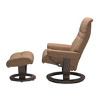 Serene Classic Recliner & Footstool - Batick Latte leather - view 2