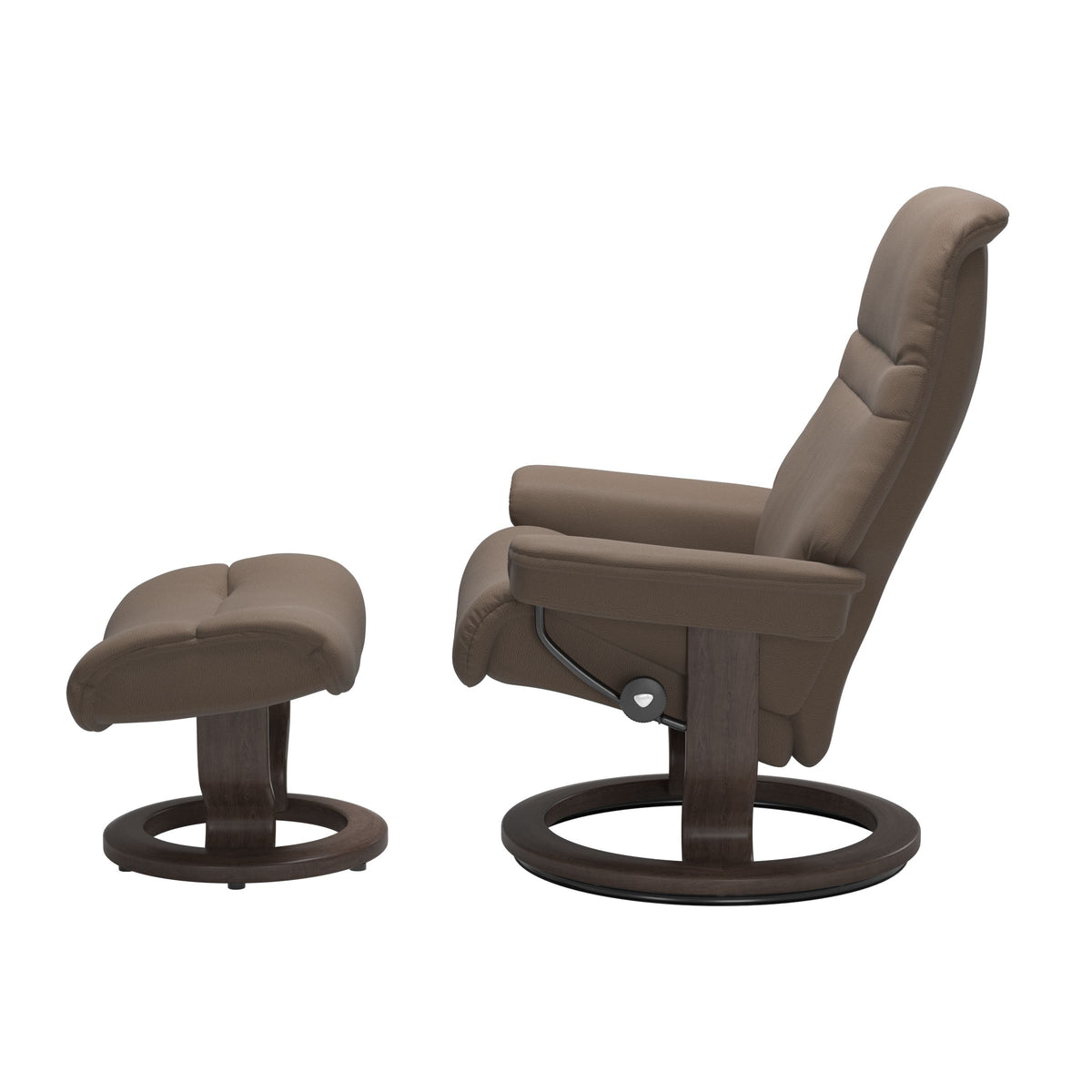 Serene Classic Recliner & Footstool - Batick Mole leather - view 2
