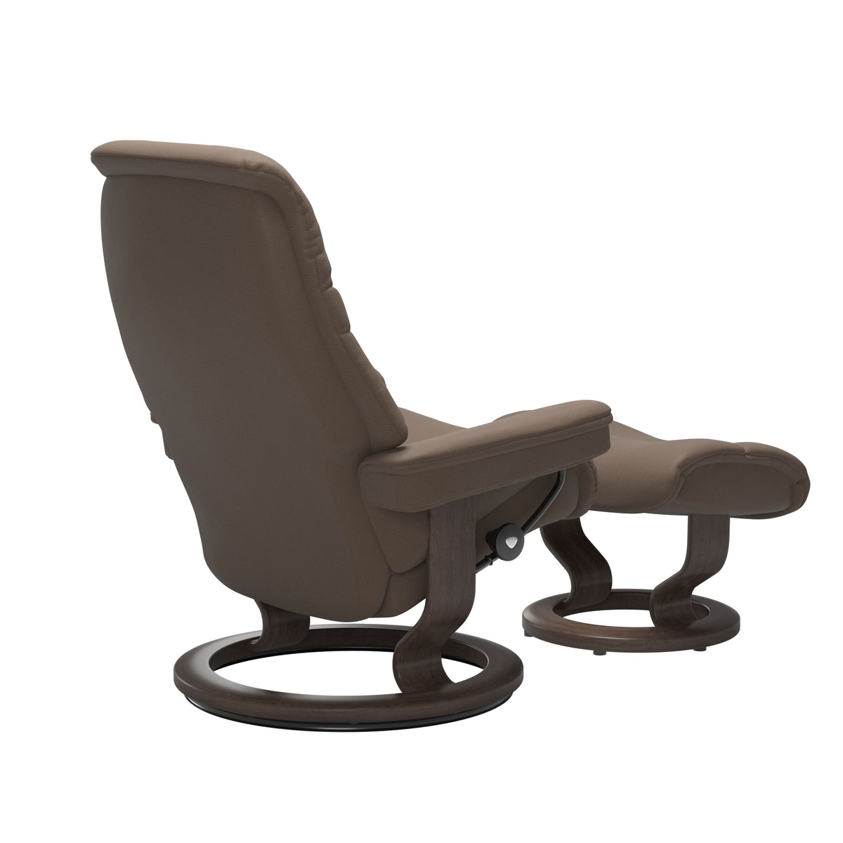 Serene Classic Recliner & Footstool - Batick Mole leather - view 4
