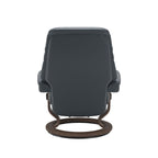 Serene Classic Recliner & Footstool - Batick Atlantic blue leather - view 3