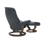 Serene Classic Recliner & Footstool - Batick Atlantic blue leather - view 4