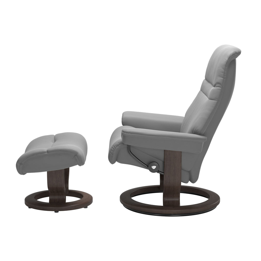 Serene Classic Recliner & Footstool - Batick Wild dove leather - view 2