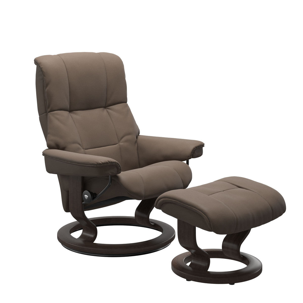 Haven Classic Recliner & Footstool - Batick Mole leather · Batick Mole leather · Wenge wood