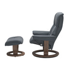 Haven Classic Recliner & Footstool - Batick Atlantic blue leather - view 2