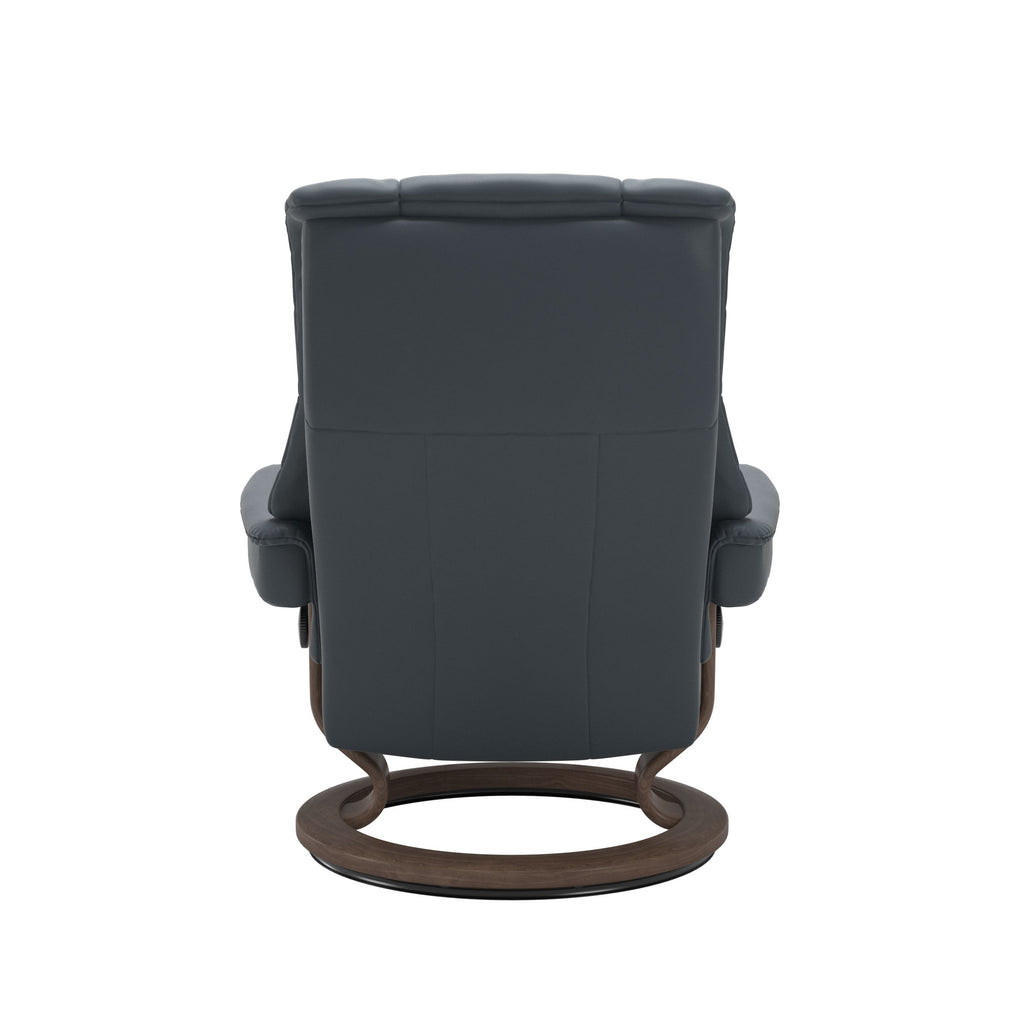 Haven Classic Recliner & Footstool - Batick Atlantic blue leather - view 3