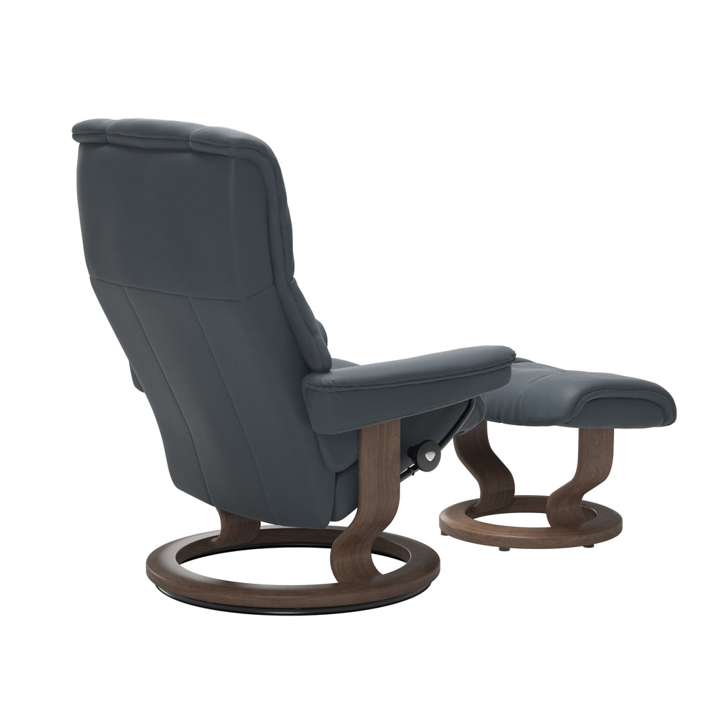 Haven Classic Recliner & Footstool - Batick Atlantic blue leather - view 4
