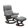 Haven Classic Recliner & Footstool - Batick Wild dove leather · Batick Wild dove leather · Wenge wood