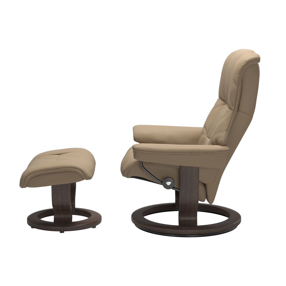 Haven Classic Recliner & Footstool - Paloma Funghi leather - view 2