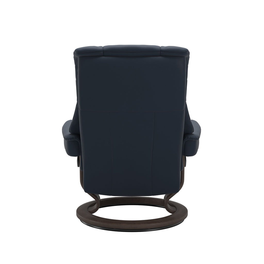Haven Classic Recliner & Footstool - Paloma Oxford blue leather - view 3