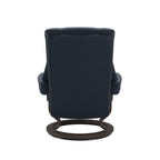 Haven Classic Recliner & Footstool - Paloma Oxford blue leather - view 3