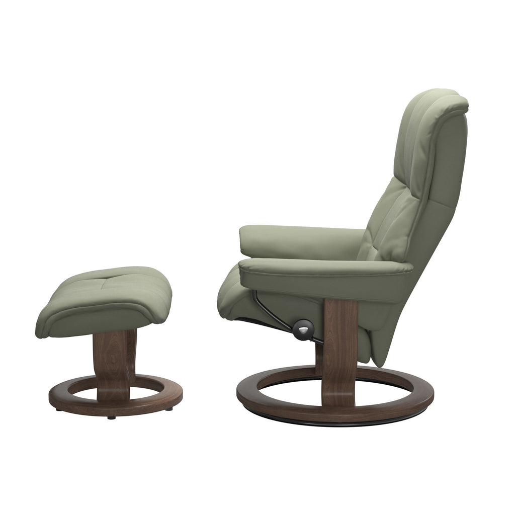 Haven Classic Recliner & Footstool - Paloma Shadow green leather - view 2
