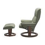 Haven Classic Recliner & Footstool - Paloma Shadow green leather - view 2