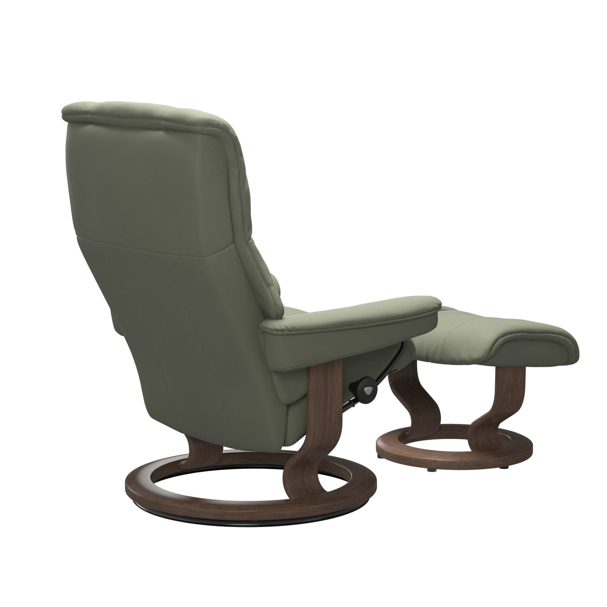 Haven Classic Recliner & Footstool - Paloma Shadow green leather - view 4
