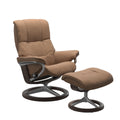 Haven Signature Recliner & Footstool - Batick Latte leather · Batick Latte leather · Wenge wood