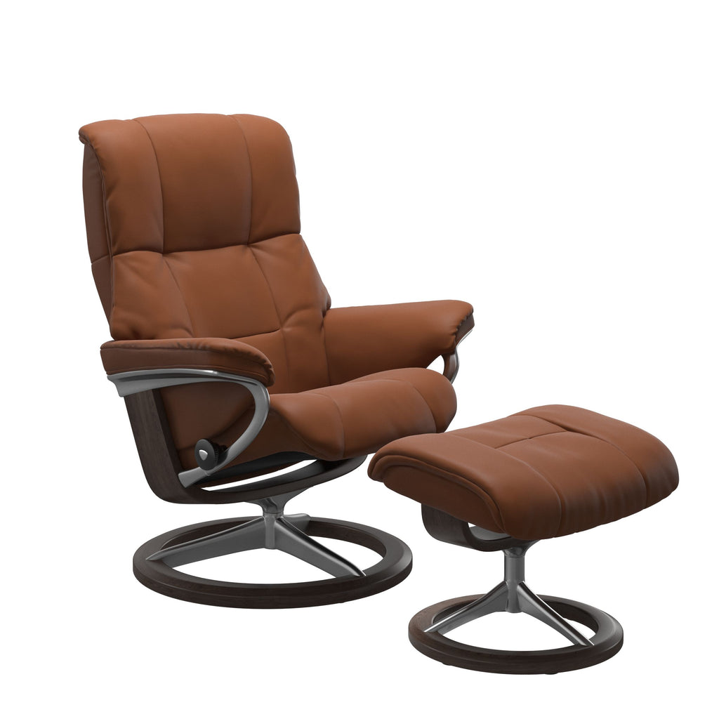 Haven Signature Recliner & Footstool - Paloma New cognac leather · Paloma New cognac leather · Wenge wood