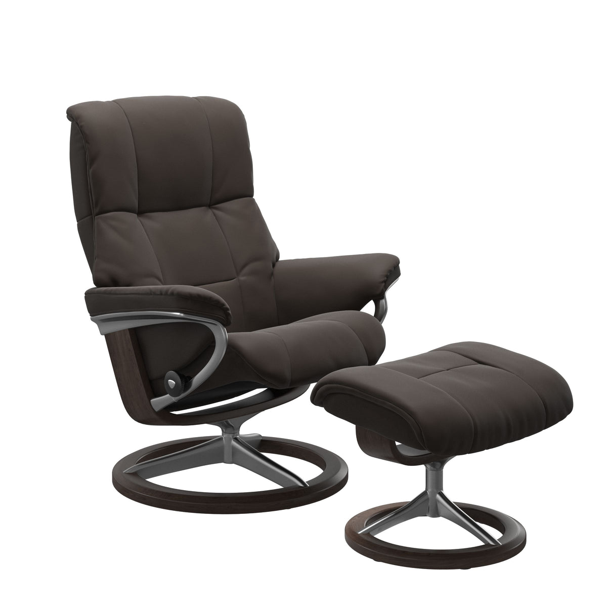 Haven Signature Recliner & Footstool - Paloma Chestnut leather · Paloma Chestnut leather · Wenge wood