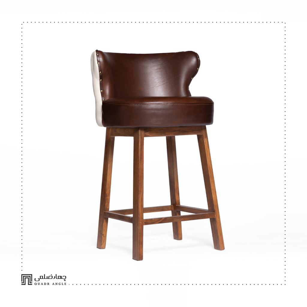 Queen Leather Wood Bar Stools