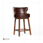 Queen Leather Wood Bar Stools