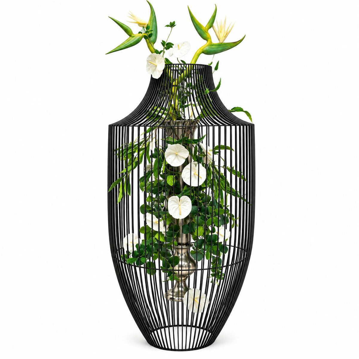 Silhouette Black Wire Vase
