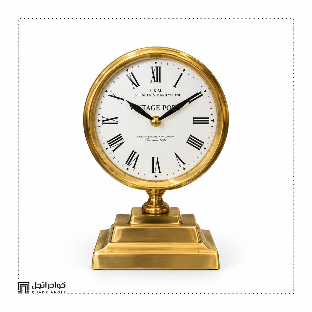 Regent Gold-Tone Pedestal Clock