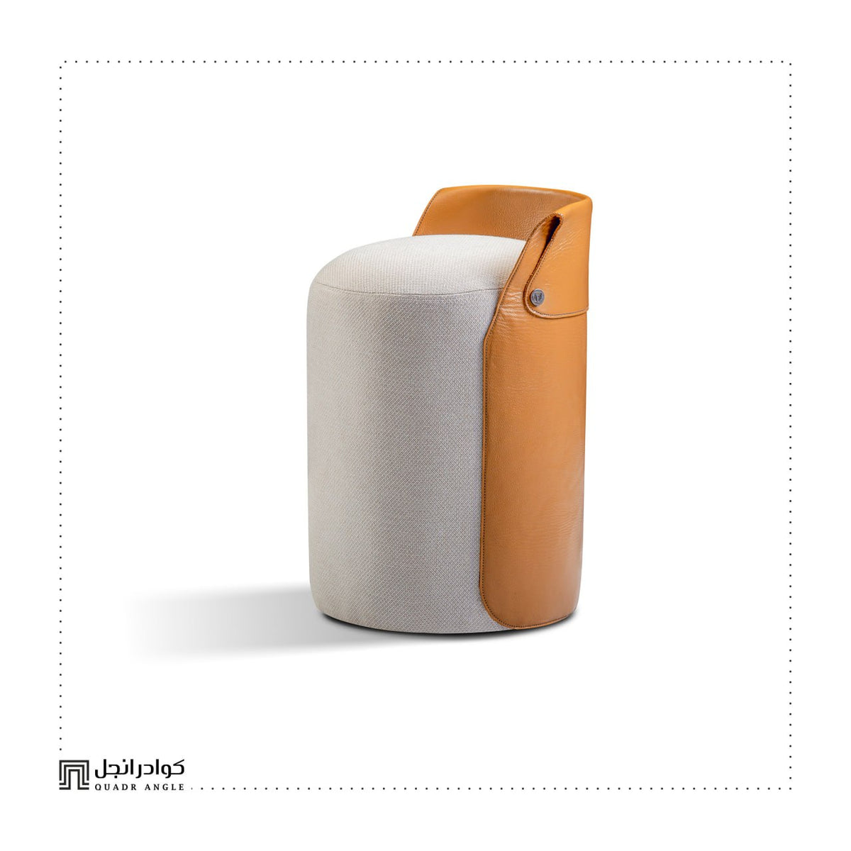 Lotus Leather Pouf