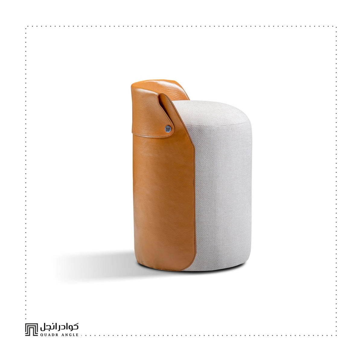 Lotus Leather Pouf