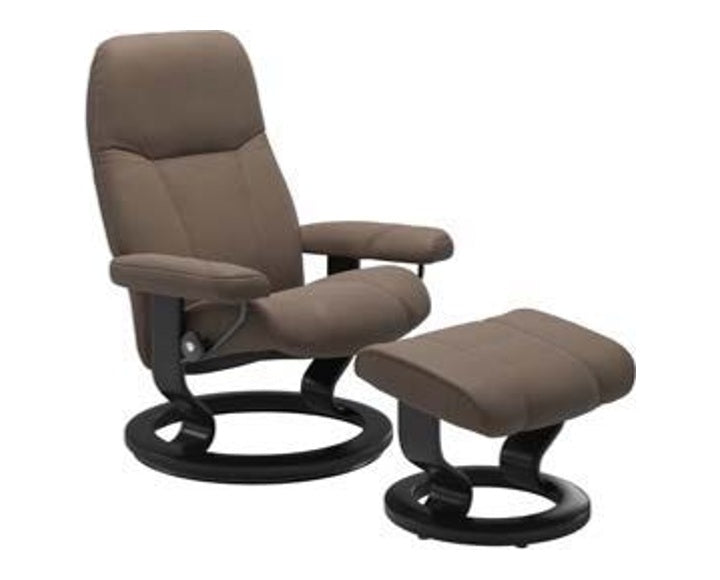 Essential Classic Recliner & Footstool - Batick Mole leather - view 5