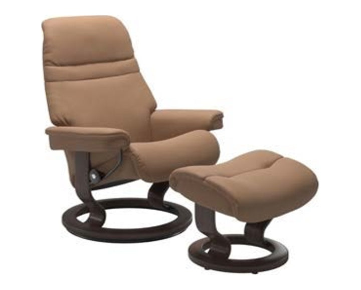 Serene Classic Recliner & Footstool - Batick Latte leather - view 5